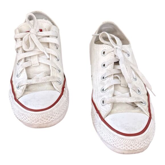 Converse Shoes - Converse White Sneakers Size 6 Women’s All Stars Low Top Men’s 4 Y2K 90s Casual